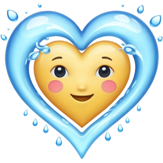 A heart made of cool refreshing water emoji