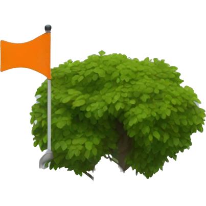 An orienteering flag on a tree or hill emoji