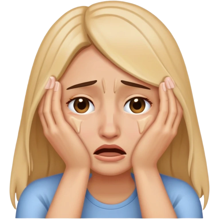 crying woman covering her face with hands emoji