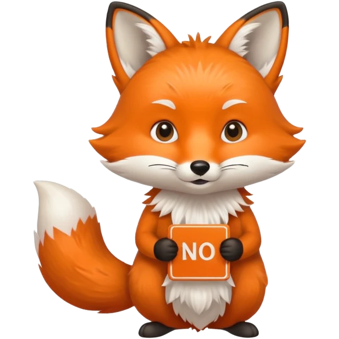 a fox HOLDING a no sign emoji