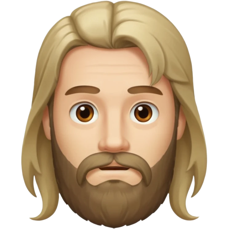refree long hair and a beard but no moustache a emoji