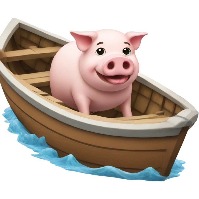 Pig in a boat emoji
