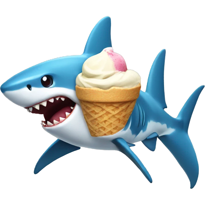 Shark with ice cream emoji