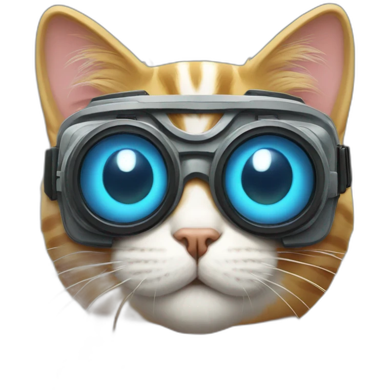 Cat with nightvison goggles emoji