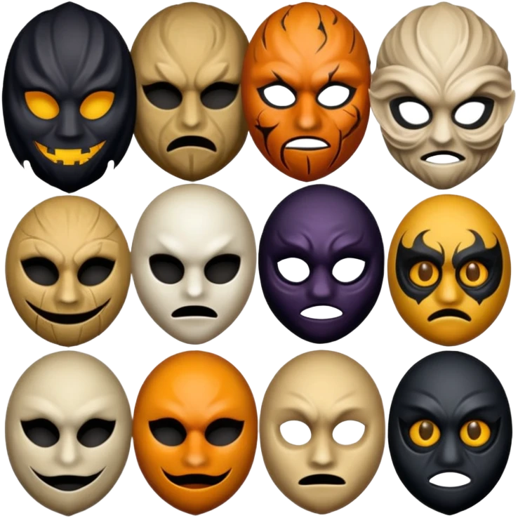 Artistic scary masks emoji