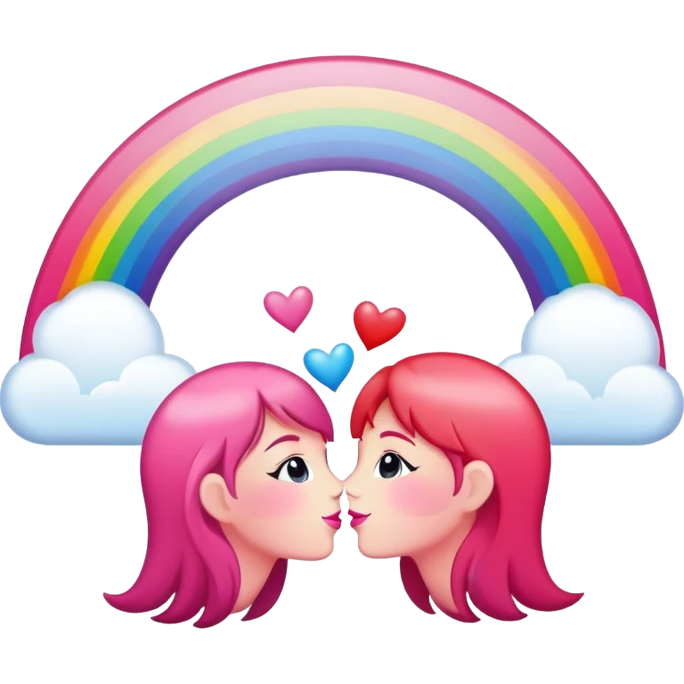 Double rainbow kisses emoji