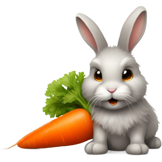 Bunny eating carrot emoji