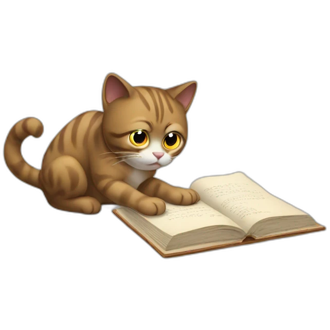 cat studying emoji