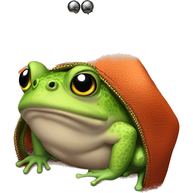 toad peeking out of a coin purse emoji