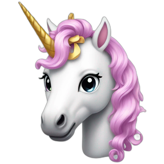 Unicorn with a bow  emoji