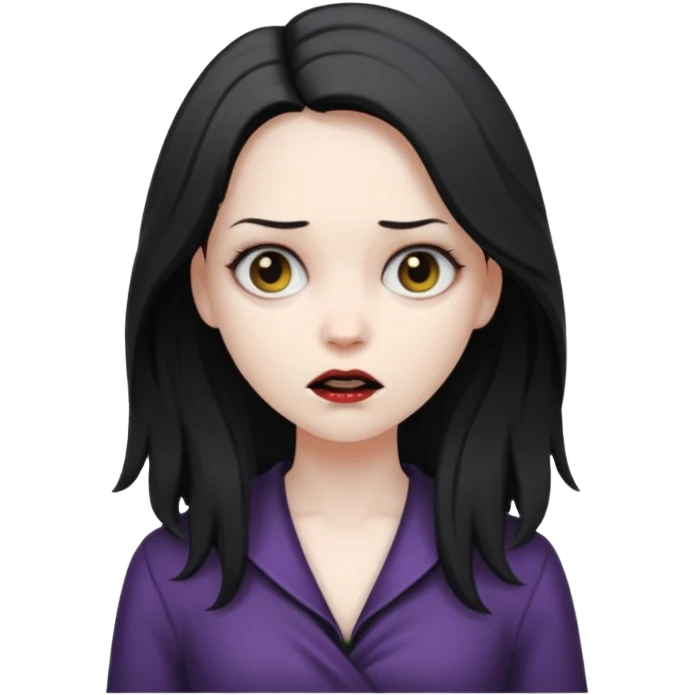 A realistic woman in horror, waist-length portrait emoji