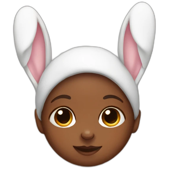 Newborn with bunny ears emoji