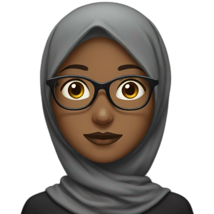 black hijab girl with glasses emoji