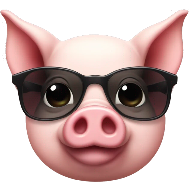 pig withsun with dark glasses a face in love emoji