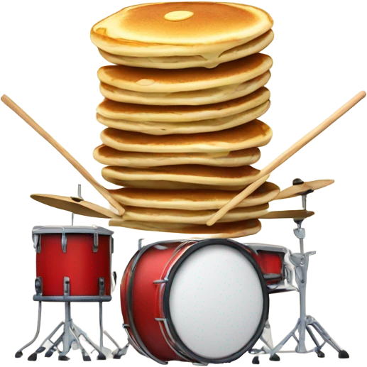 Singing stack of pancakes playing drums  emoji