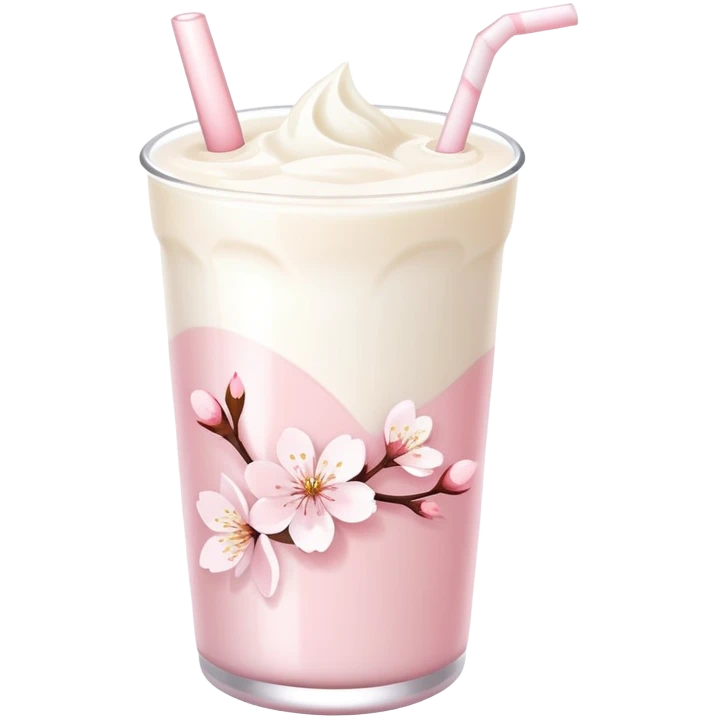 Cute Pastel pink and white Cherry Blossom Sakura Milk emoji