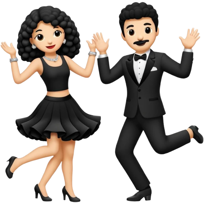 2 perros poddle uno macho y una hembra bailando  emoji