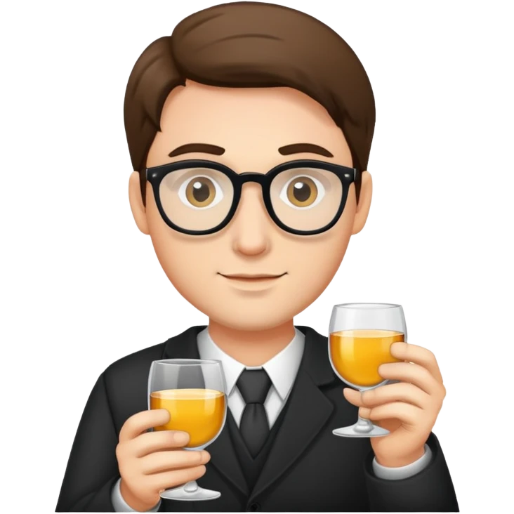 Man with glasses in hand  emoji