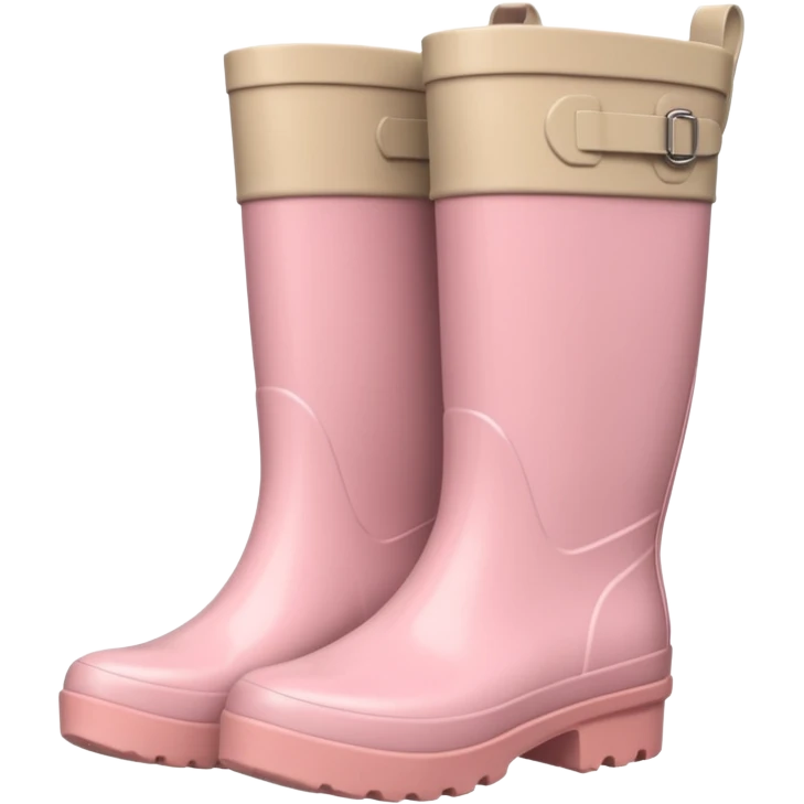 Light pink and beige rain boots emoji