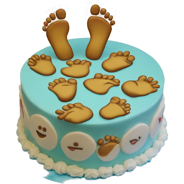 Smiling hands and feet cake emoji