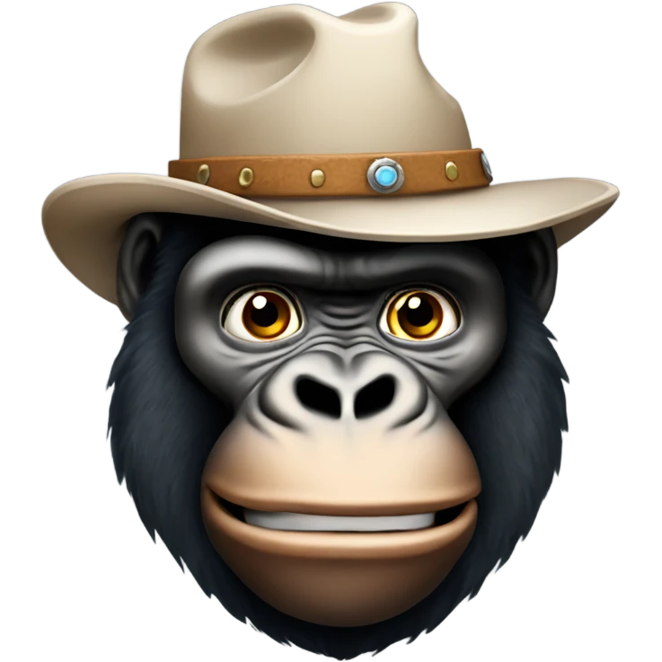 Gorilla wearing cowboy hat emoji