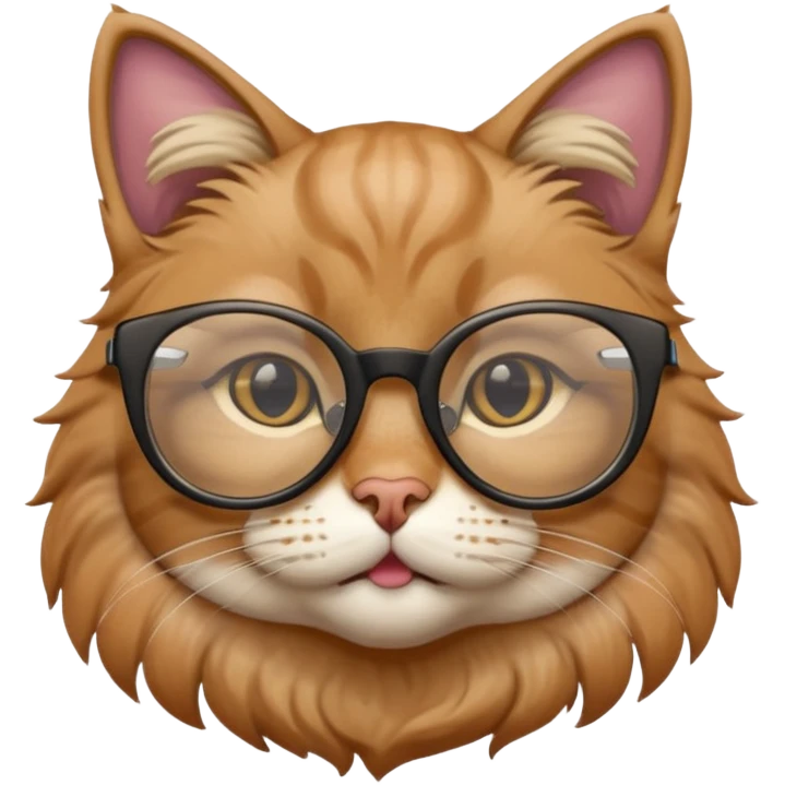 Cat wearing geekchic mood glasses, only face emoji