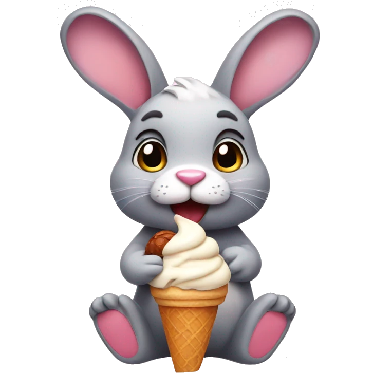 bunny with ice cream emoji