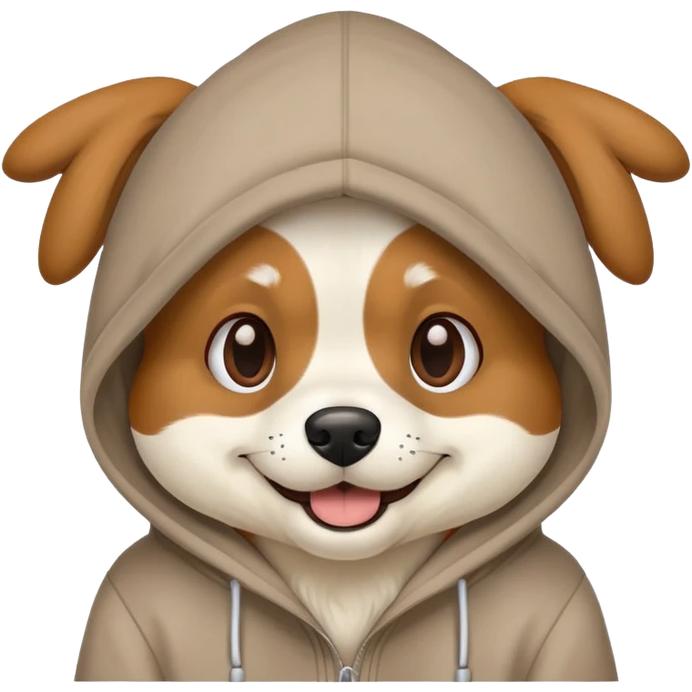 Dog wearing hoodie emoji