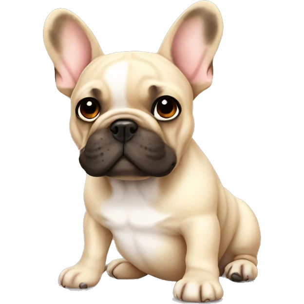 French bulldog beige with dark spots emoji