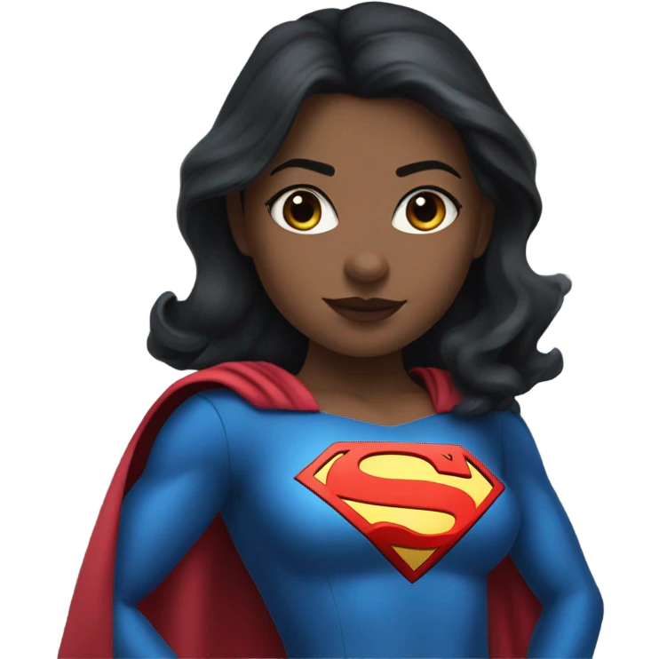 Supergirl Karina dark hair blue eyes with clothes emoji