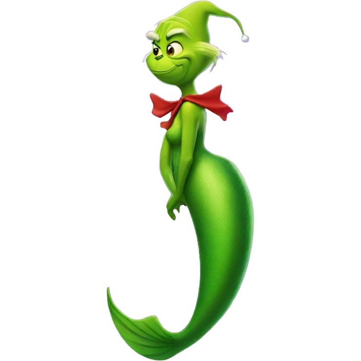 the grinch with a mermaid tail emoji