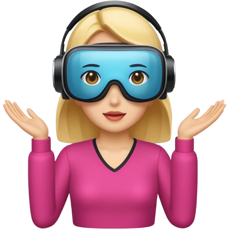 VR wearing woman emoji