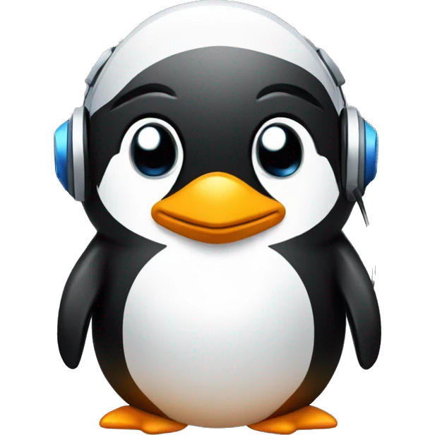 gamer penguin with gamepad emoji