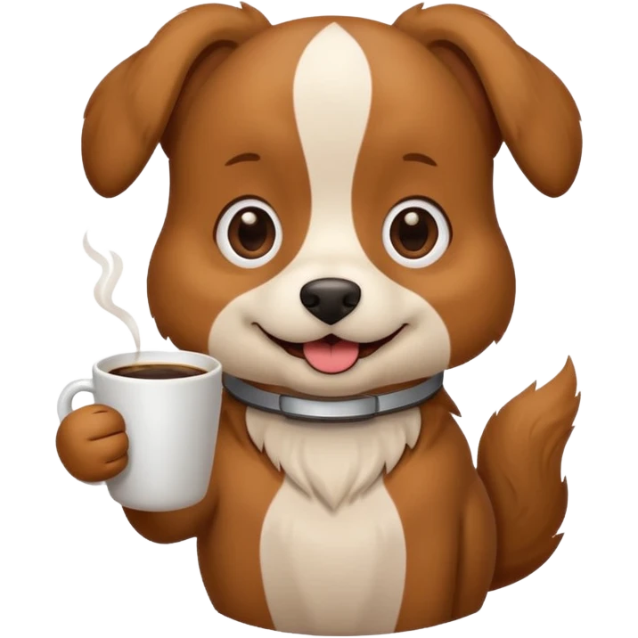 Dog with a cup of coffee emoji