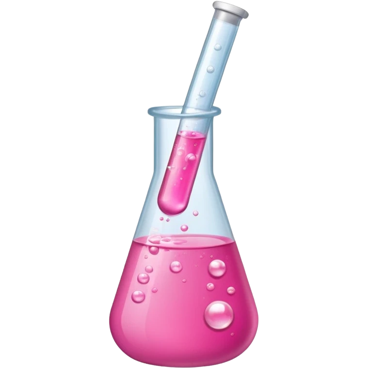 pink liquid in test tube simple bubbling tilted emoji