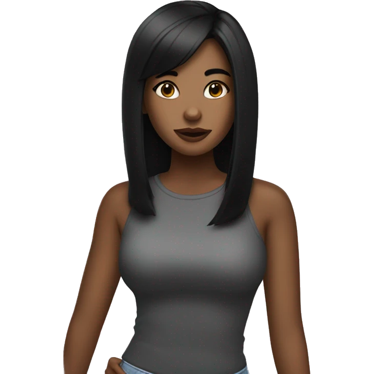 A vibe girl with black hair emoji