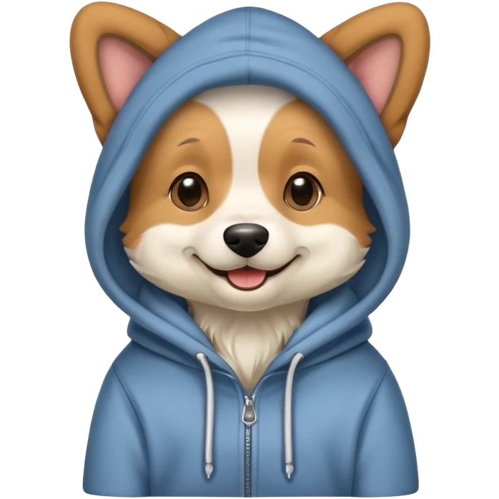Dog wearing a hoodie  emoji