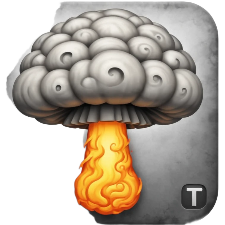 atomic bomb muschroom cloud in the shape of the letter T emoji