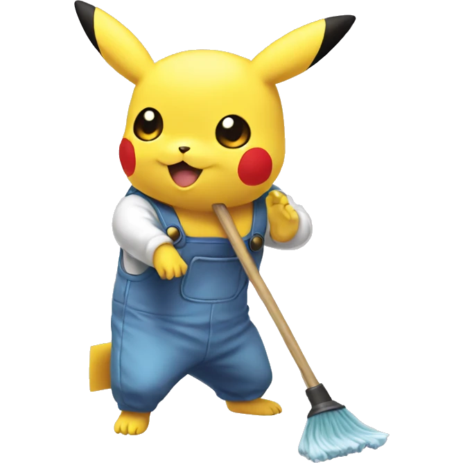 pikachu cleaning emoji