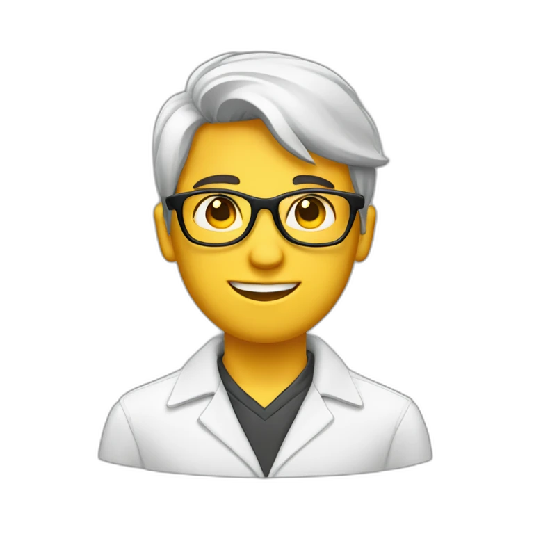joven estudiante blanco con gafas emoji