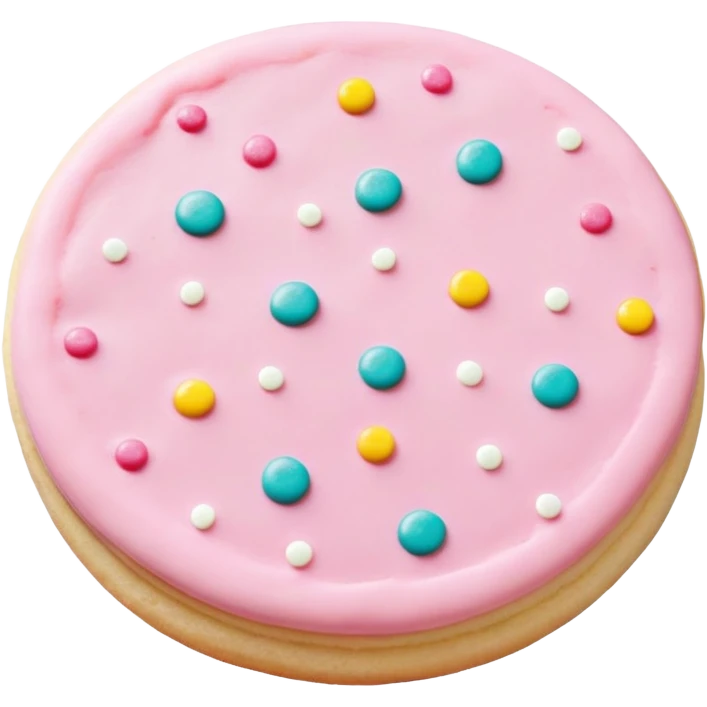 Light pink buttercream sugar cookies with sprinkles  emoji