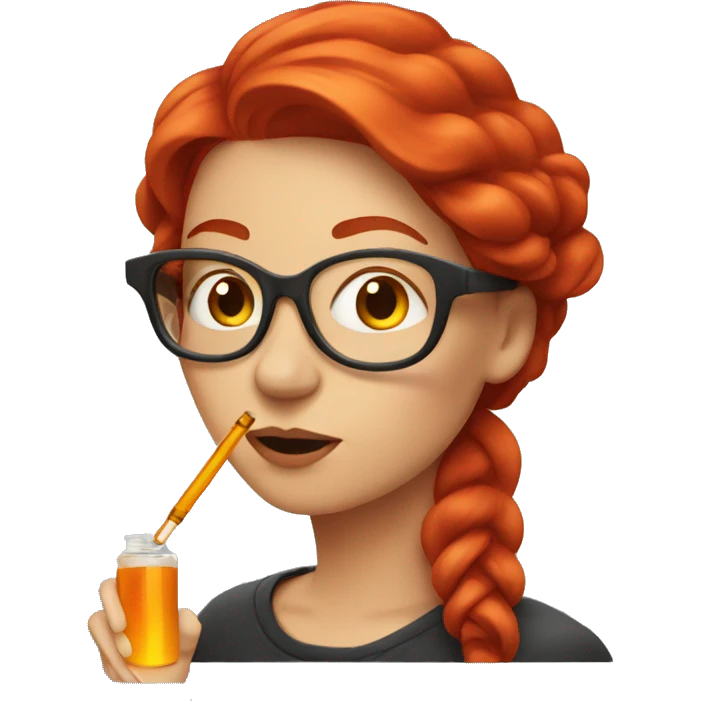 Red head woman with a vape emoji