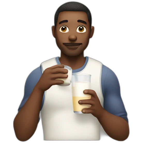 Man drinking milk emoji
