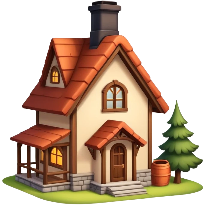 cozy house with a chimney emoji