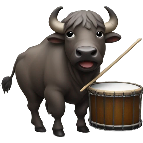Buffalo playing the drums emoji