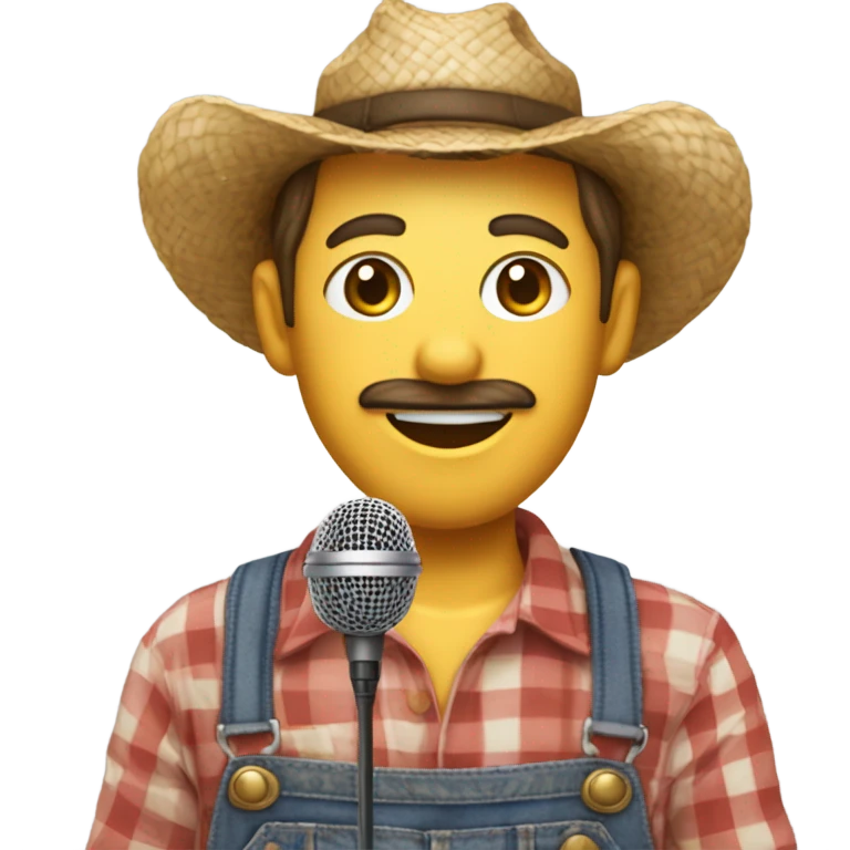 Farmer with microphone emoji
