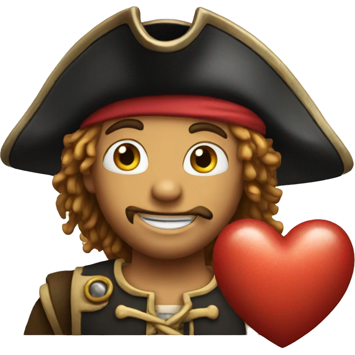 Pirate giving love heart emoji