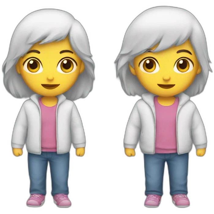 Fille plus garçon emoji
