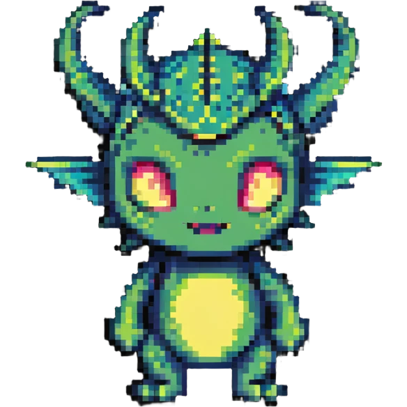child with a mix of dragon 20%, alien 60%, and demon 20% traits emoji
