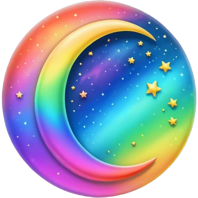 Rainbow moon emoji